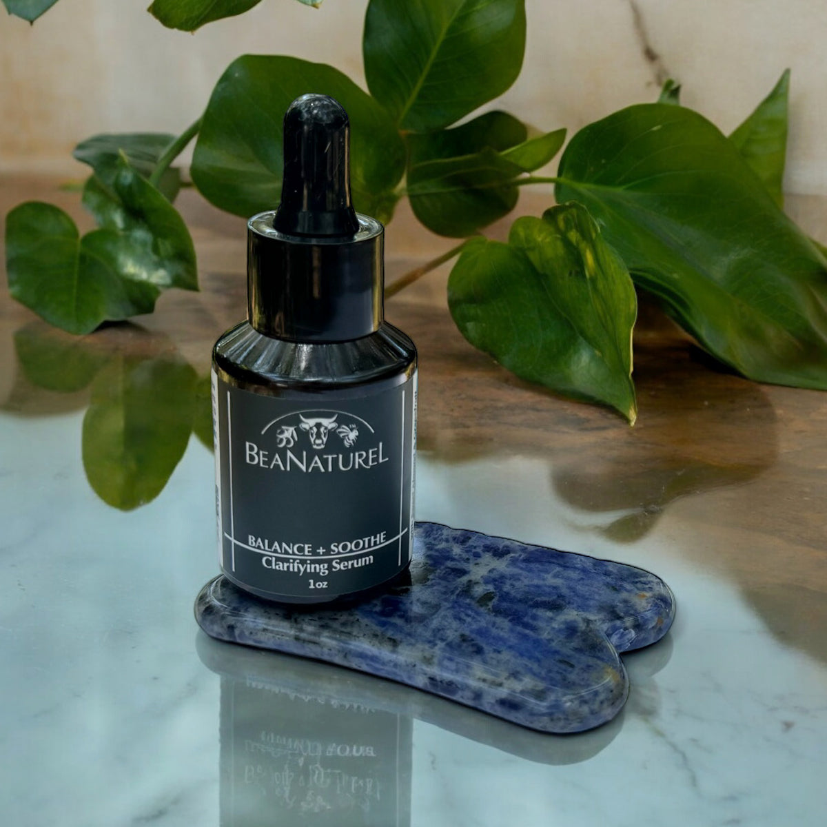 Gift Set Bundle: Clarifying Serum + Blue Jade Gua Sha Stone